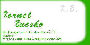 kornel bucsko business card